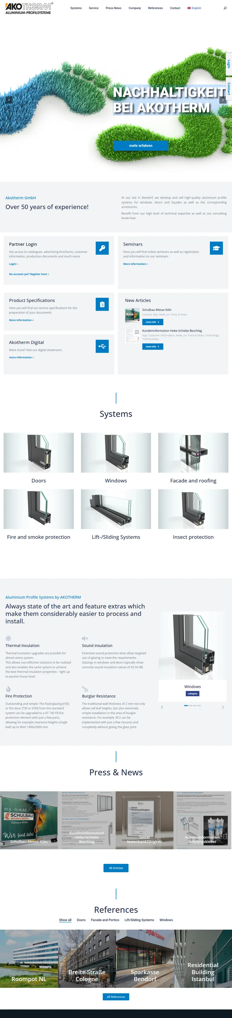 Architects - AKOTHERM - Aluminium Profilsysteme 网页长截图